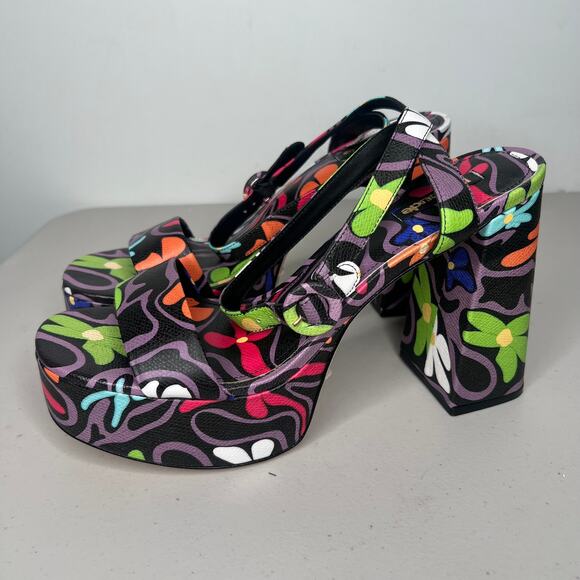 Larroudé Dolly Napa Flower Power Platform Sandal Size 11 - Picture 4 of 10